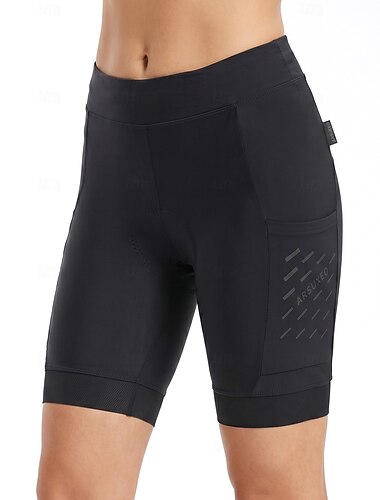  Arsuxeo Mujer Color sólido Short interior ciclismo bicicleta Pantalones de Ciclismo Pantalón corto MTB Bicicleta Bermudas Pantalones Cortos Acolchados Moldeado al Cuerpo Deportes Ventilación Secado
