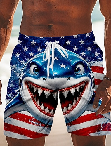  Heren 250ste Jubileum Patriotische Amerikaanse Vlag 1776 2026 Zwemshorts Met Koord Zijzakken Zomer Strandmode