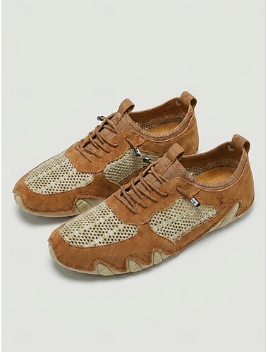 Bruna damsneakers i mesh - bekväma, andningsbara skor för vardagsbruk, promenader och vandring &resa