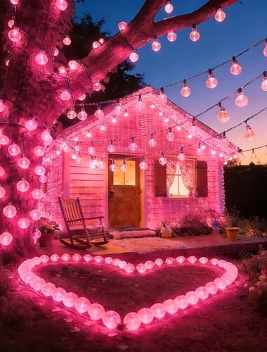  Op zonne-energie werkende bubbellichtslinger, waterdichte lichtslinger voor buiten met 20/50/100 leds, voor tuin, balkon, schutting, vakantie, bruiloft, feest, camping, sfeerverlichting.