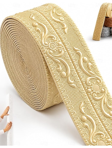  Ruban décoratif à faire soi-même pour les murs &Moulure murale autocollante de 9,99 m x 10 cm, en mousse flexible et imperméable, idéale pour décorer les meubles, les armoires, les plafonds et les