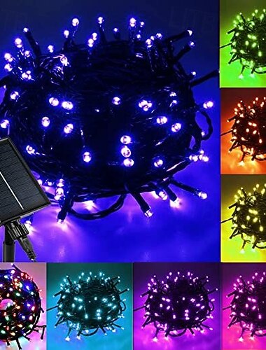  Solar-Lichterkette für den Außenbereich, wasserdicht, LED-Solar-Lichterkette, Solarbeleuchtung für den Außenbereich, z. B. für Bäume oder Balkone