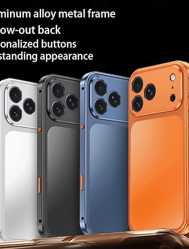  telefono Custodia Per iPhone 17 Pro Max 16 Pro Max 15 Pro Max Copertura Posteriore Custodia ad adsorbimento magnetico Rimovibile Supporta la Ricarica Wireless Resistente agli urti Metallo
