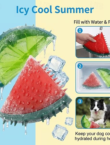 2 pezzi di giocattoli da masticare rinfrescanti per animali domestici, congelabili, con design a frutta estiva (limone, ananas, anguria), resistenti ai morsi, giocattoli da masticare rinfrescanti per cani, giocattolo da dentizione per cuccioli