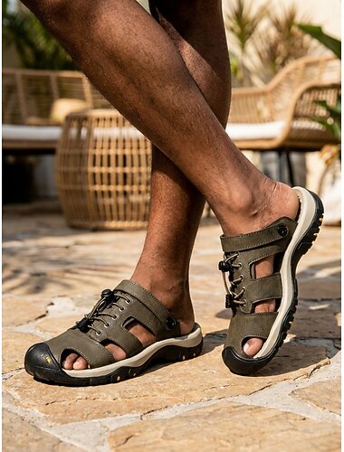  Sandali sportivi da pescatore da uomo con cinturino regolabile, scarpe comode da passeggio traspiranti per attività all'aperto, resort, passeggiate in spiaggia, viaggi e abbigliamento casual per il fine settimana.