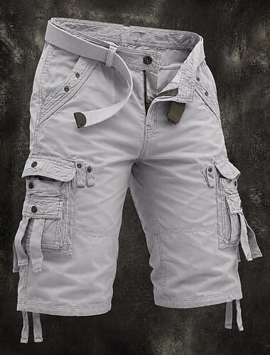  Per uomo Carico tattico Pantaloncini cargo Shorts Pantaloncini casual Tasca Elastico in vita Semplice All'aperto Lunghezza al ginocchio Casuale All'aperto Abbigliamento casual alla moda Moda