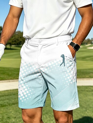  Herr Geometrisk Prickar Abstrakt konst Bermudashorts Casual shorts Golfshorts Medium Midja Business Casual Arbete Golf Strandsemester Shorts med platta framtill och fyra fickor Designer Kläder