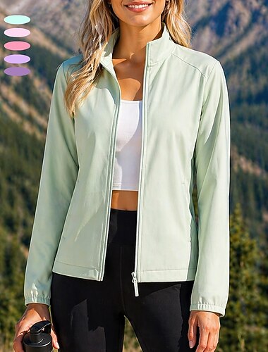  Dames Windjack Softshell jas Wandeljack Buiten Zonbescherming Sneldrogend Lichtgewicht Ademend Wandeloutfits Wandelkleding Zomer Lente Jack Klimmen Kamperen / wandelen / grotten verkennen Effen Kleur