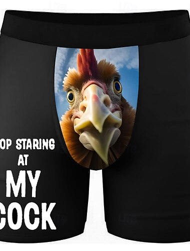  Homme Coq Poussin Argot drôle Boxers extensibles Caleçons de Bain Shorts de bain boxeur Drôle Occasionnel Maison Vacances à la Plage Ceinture Élastique Évacuation de l'humidité Sous-vêtements
