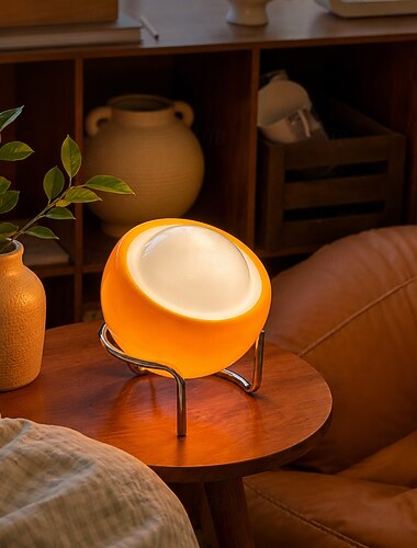  vidro criativo &Luminária de mesa metálica, alimentada por USB, com 3 cores e intensidade ajustável. Luminária noturna moderna e minimalista para quarto, sala de estar, escritório e sala de estudos,