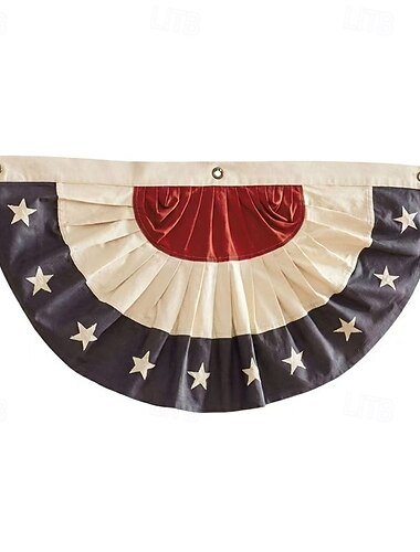  Bandeirinhas comemorativas do 250º aniversário dos EUA para uso externo, bandeira americana plissada em formato de leque, 45 x 90 cm/90 x 180 cm, bandeirinhas americanas para decoração patriótica