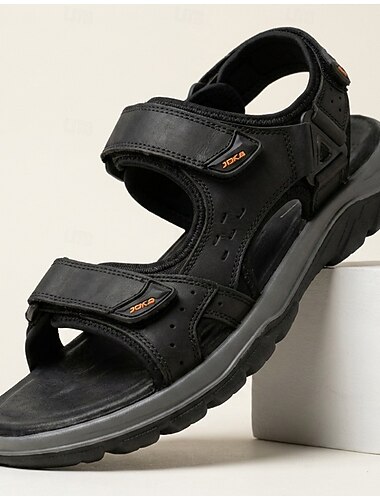  Verstelbare zwarte sportsandalen voor heren met open neus, comfortabele wandelschoenen, lichtgewicht zomerse outdoorschoenen voor op reis, strandvakantie, dagelijkse vrijetijdsbesteding en warm weer.