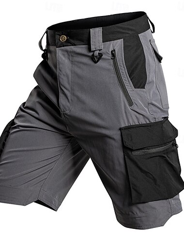  Herr Cargobyxor Cargo-shorts Shorts Casual shorts Flera fickor Flikficka Kontrastfärg Vattentät Bärbar Knelängd Ledigt Utomhus Streetwear Mode Streetwear Blå Kaki Oelastisk