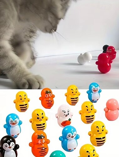  Conjunto de 100 brinquedos de rolar para gatos, diversos estilos, equipamento interativo para brincar e se exercitar, feito de plástico resistente.