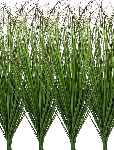  12 stuks kunstgrasplanten, nepstruiken, tarwegras, kunstmatig hoog gras, nepplanten voor buitendecoratie, kunstmatige groene stengels, onkruid voor kamer- en binnenhuisdecoratie (groen met rode