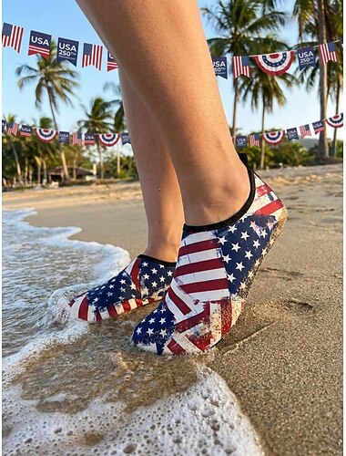  Patriottische vlinderwaterschoenen voor dames – lichtgewicht, sneldrogende watersokken met Amerikaanse vlag voor Onafhankelijkheidsdag, het strand en het zwembad. &watersporten
