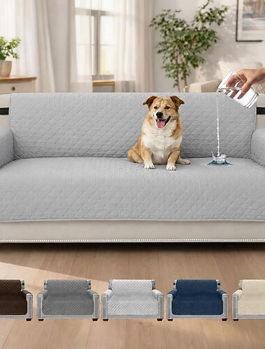  Capa para sofá 100% impermeável, com tiras protetoras de almofada patenteadas, antiderrapantes e resistentes a manchas, design americano e lavável à máquina. Ideal para animais de estimação. &Capa