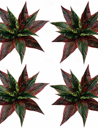  4 arbusti artificiali realistici con fogliame in plastica, cespugli di fiori artificiali a bassa manutenzione con foglie in plastica, adatti per casa, giardino, matrimonio &arredamento per ufficio,
