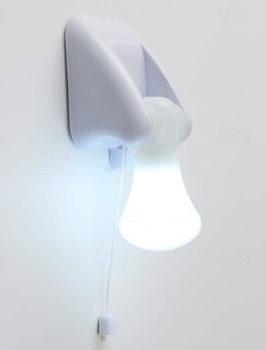  Balení 2 LED žárovek s tažným kabelem, nástěnné světlo na baterie, přenosné noční světlo s tažným kabelovým vypínačem do skříně, garáže, kůlny, sklepa, kempování, nouzové situace, není potřeba žádná