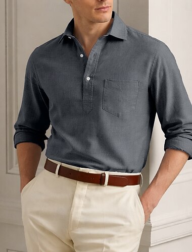  Per uomo Camicia Camicia elegante Camicia Oxford Camicia con Bottoni Pullover Blocco di colori Casuale Quotidiano Blu chiaro Verde chiaro Rosa Kaki Manica Lunga Collo ripiegato Tutte le stagioni