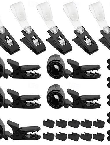  25 Stück Gartenfahnenstopper &Clip-Set, robustes Ganzjahres-Kunststoff &Windfeste Gummiclips, Hardware-Zubehör für Außenfahnen, kleine Banner, Vorhänge