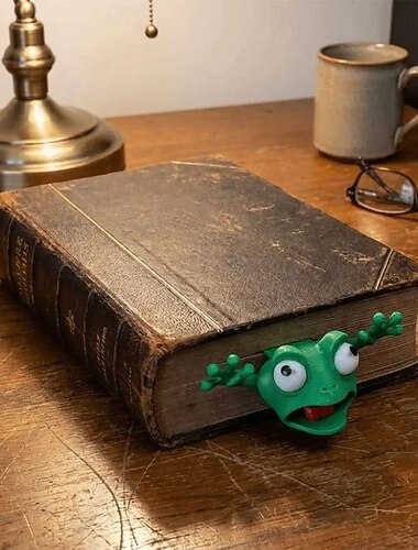  Marque-page grenouille 3D amusant, marque-page animal vert mignon, cadeau de lecture créatif pour enfants, adultes et amoureux des livres, marque-pages uniques pour les passionnés de lecture et les