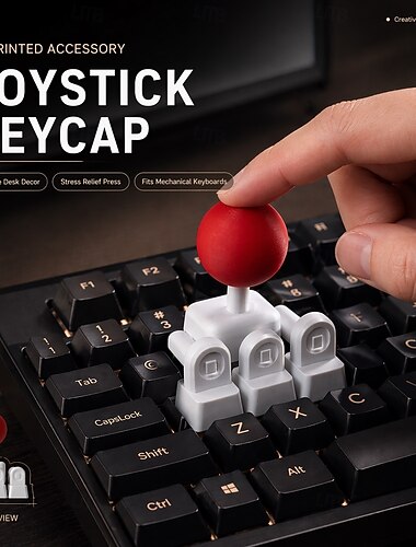  3D nyomtatott joystick billentyűsapka mechanikus billentyűzethez, kreatív retró árkád stílusú kézműves billentyűsapka, stresszoldó fidget asztali játék, játékdekorációs kiegészítő, Cherry MX
