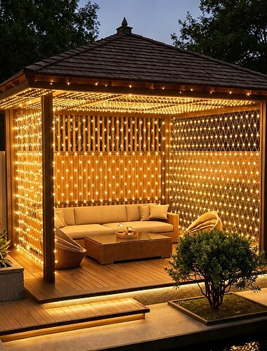  ha condotto la luce della stringa netta ip65 6mx4m 3mx2m ha condotto la luce della stringa fata rete flessibile 880led 200led luce della stringa della maglia per il giardino decorazione colorata eu us