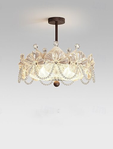  50 cm moderne krystallysekrone, ringformet pendellampe, hængende loftslampe til indendørs belysning, luksuriøs hovedlampe til spisestue, soveværelse, stue, 110-240v