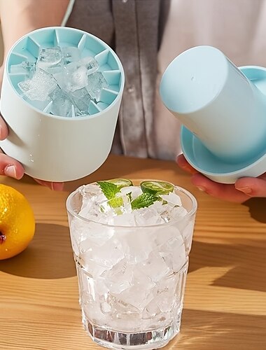  4 Mini-Eiswürfelformen, tragbarer Schnellgefrierbecher, selbstgemachte Eiswürfelform zum einfachen Herauslösen, robuste Silikonform für Hausbar, Whisky-Cocktails