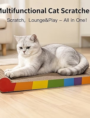  2 pezzi di cartone ondulato per tiragraffi, antigraffio, resistente all'usura, per affilare gli artigli del gatto, senza residui.