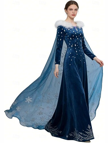  Sneeuwkoningin Ijzig Prinses Elsa Anna Jurken Mantel Fancy kostuum Cosplay Kostuum for Dames Volwassenen Kerstmis Halloween Carnaval Prestatie Strip Con Anime Expo