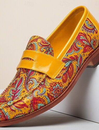  Per uomo Moda Affari Festa & Sera Pelle PU Antiscivolo Traspirante Slip-on Giallo Estate Primavera