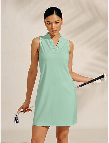  Dames golf jurk Stoffige Jade Mouwloos Jurken Dames golfkleding kleding outfits draag kleding