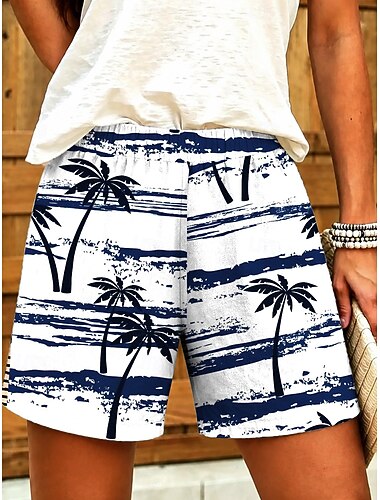 Dames Capri broeken Chinese Korte broek Leggings Vakantie Vintage Hawaii Korte Medium Taille Bloemig Grafisch Afdrukken Comfort Inelastisch Dagelijks Buiten Straat blauw Wit Rood Koningsblauw Zomer