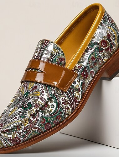  Per uomo Moda Affari Festa & Sera Vernice Antiscivolo Traspirante Slip-on Giallo-marrone Estate Primavera