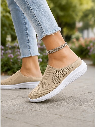  Ciabatte da passeggio da donna, scarpe comode e traspiranti in maglia leggera con tomaia in mesh elasticizzato, ideali per viaggiare, per le commissioni quotidiane e per le passeggiate all'aperto.