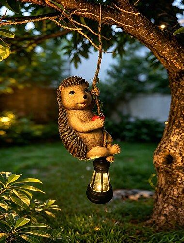  Lampes solaires d'extérieur pour jardin – lanternes suspendues étanches en forme d'animaux (lapin, hérisson, koala, écureuil, tortue) sur une liane, pour terrasse, jardin, porche, balcon, éclairage
