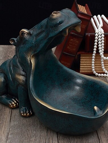  Snoepkom in de vorm van een nijlpaard, een grappige nijlpaardvormige opbergbak voor snoep, sleutels, snacks en sieraden, decoratieve kom voor de hal, salontafel, woonkamer, Halloween-decoratie.