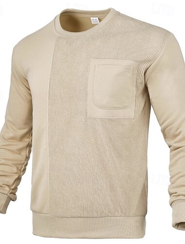 Homens Cor Sólida Moletom com capuz Blusas casuais Primavera Outono Bolsos Manga Longa A Prova de Vento Quente Da Moda Equitação Corrida Viagem Férias Branco Preto Bege Roupa de esporte Roupas