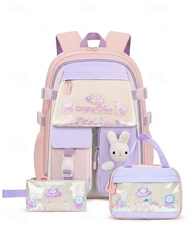  dětský školní batoh pro chlapce &dívčí 3dílná sada s taškou na oběd &Penál, velký vícepásmový, voděodolný polyester, ergonomické S-popruhy, reflexní bezpečnostní prvky, použití na základní škole