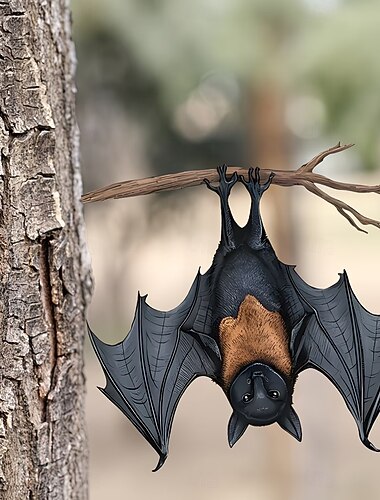  Decorazione per albero di Halloween a forma di pipistrello in metallo, ornamento da giardino a forma di pipistrello malvagio per esterni, decorazione da appendere al tronco d'albero o alla parete,