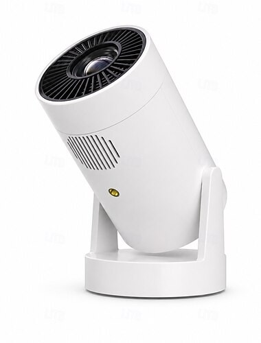  Miniproyector con batería integrada, proyector portátil giratorio de 180° para películas al aire libre, proyector de películas recargable con batería para viajes y acampadas, compatible con teléfonos