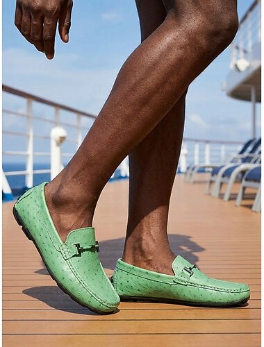  Gröna loafers för herrar i ö- och kryssningsstil, slip-on-skor för vardagsbruk, lätta semesterskor för kryssning, resort, badplats