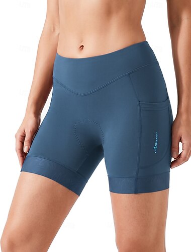  Arsuxeo Mujer Color sólido Pantalones cortos de ciclismo de carretera Short interior ciclismo bicicleta Pantalones de Ciclismo Bicicleta Bermudas Pantalones cortos Ropa interior Moldeado al Cuerpo