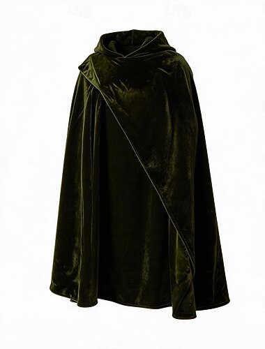  Retro Antiguo Medieval Renacimiento capa con capucha Bruja Magos Jinetes Disfraz Fantasía Víspera de Todos los Santos Carnaval Feria del Renacimiento LARP Adulto Capa