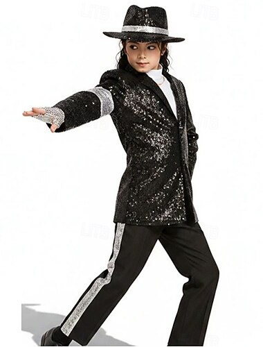  Star del pop degli anni '80 Cantante Abiti Costume di fantasia Icone della musica e del palcoscenico Cosplay for Ragazzi Bambini Adulti Halloween Carnevale Settimana del libro Performance