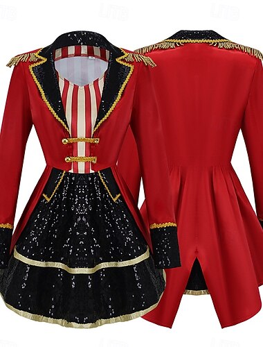  Disfraz de carnaval Vestidos Disfraz de lujo Chaqueta de circo Circo Jefe de pista Cosplay Adulto Mujer Víspera de Todos los Santos Fiesta Rendimiento Disfrazarse