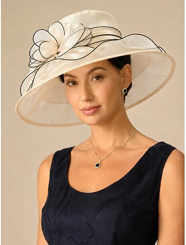  Dame Hatt Solhatt Fest hatt Solbeskyttelse Bryllup Strand Bryllup Netting