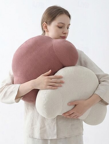  Ergonomisches Lendenkissen in Wolkenform, weiches Rückenkissen aus Cord zur Linderung von Rückenschmerzen, Ganzjahres-Lendenstütze für Bürostuhl, Bett und Sofa &Couch